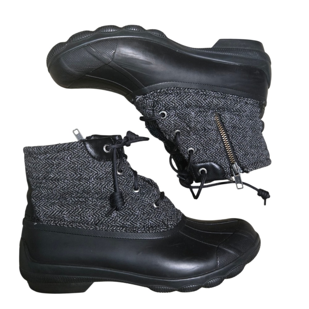 Sperry Boots Women 8 M Gulf Duck Winter Ankle Lace Up Zip STS99766 Wool